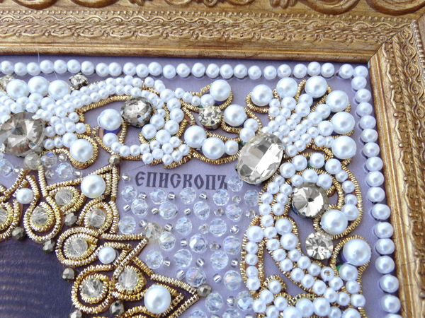 ЖС-15-ЗБ Набор для вышивания хрустальными камнями Спиридон Тримифунтский (белый)