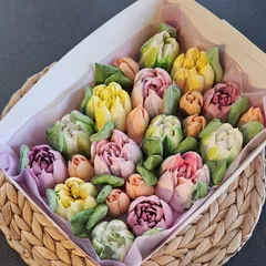 Зефир цветы «Тюльпаны ассорти» в коробке/23*16 см