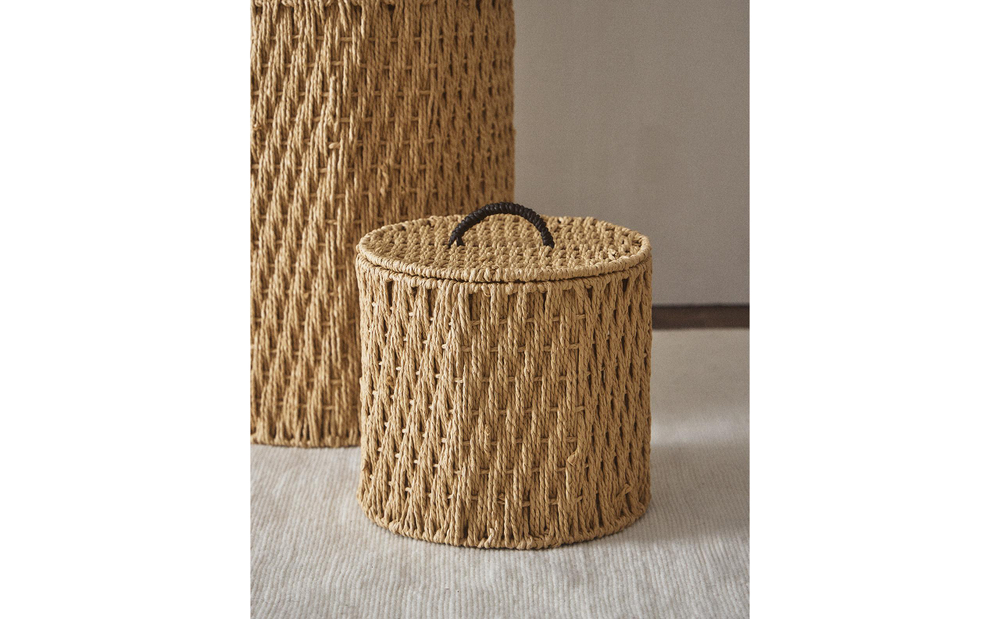 Zara Home Корзина из нержавеющей стали, цвет бежевый, 26 см