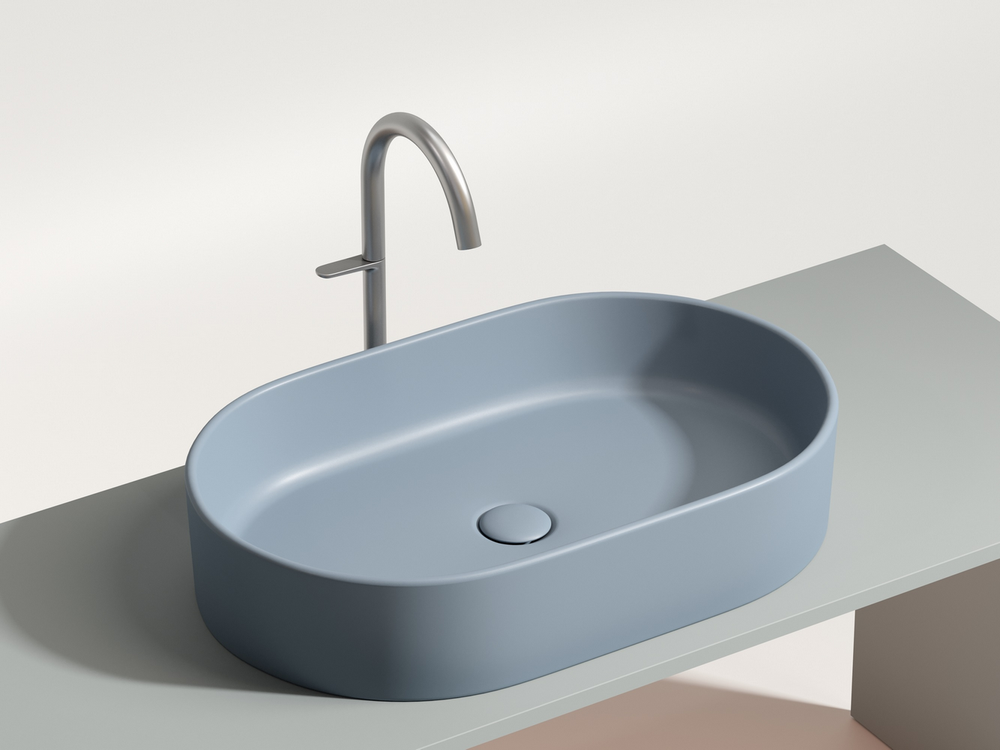 Умывальник чаша накладная овальная (цвет Серо-x