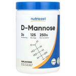 Nutricost, D-манноза, без добавок, 250 г (8,9 унции)