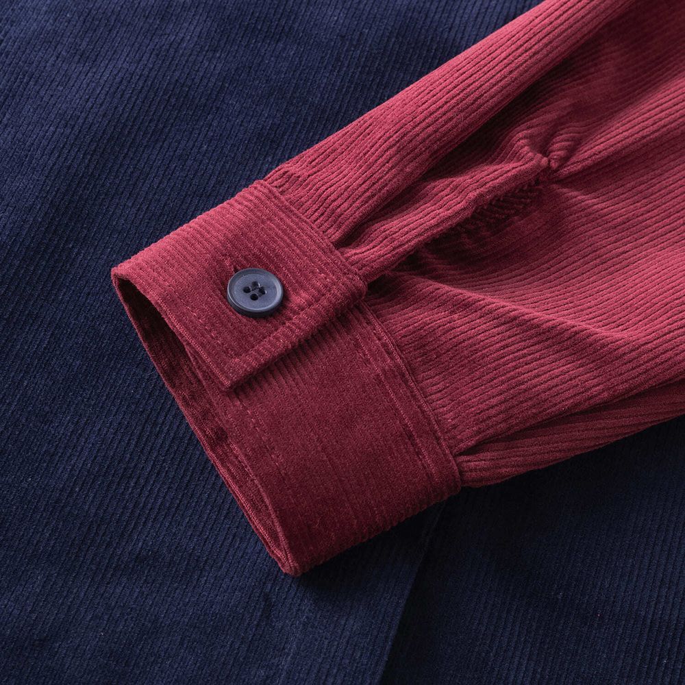 Рубашка YMKASHIX Velvet Button Det бордовая / синяя