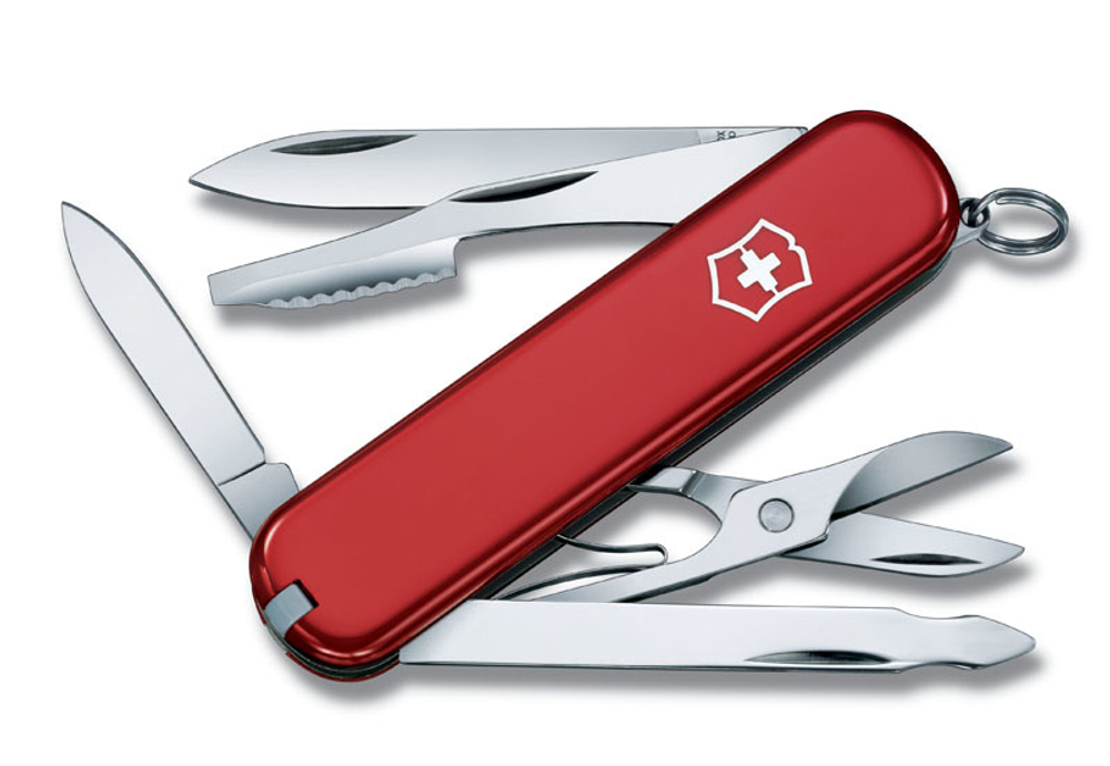 Качественный маленький брендовый фирменный швейцарский складной перочинный нож 74 мм красный 10 функций Victorinox Executive VC-. 0.6603