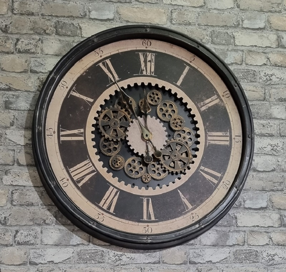 Часы "Бруталист" Ø 76x8 см / 3xAA пластик,мдф,металл