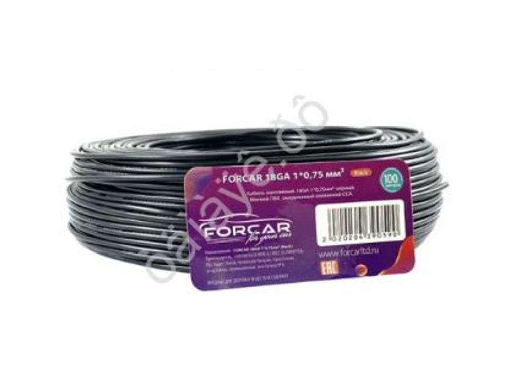 Провод одинарный 1х0,75мм черный , 100м FORCAR а016506ф