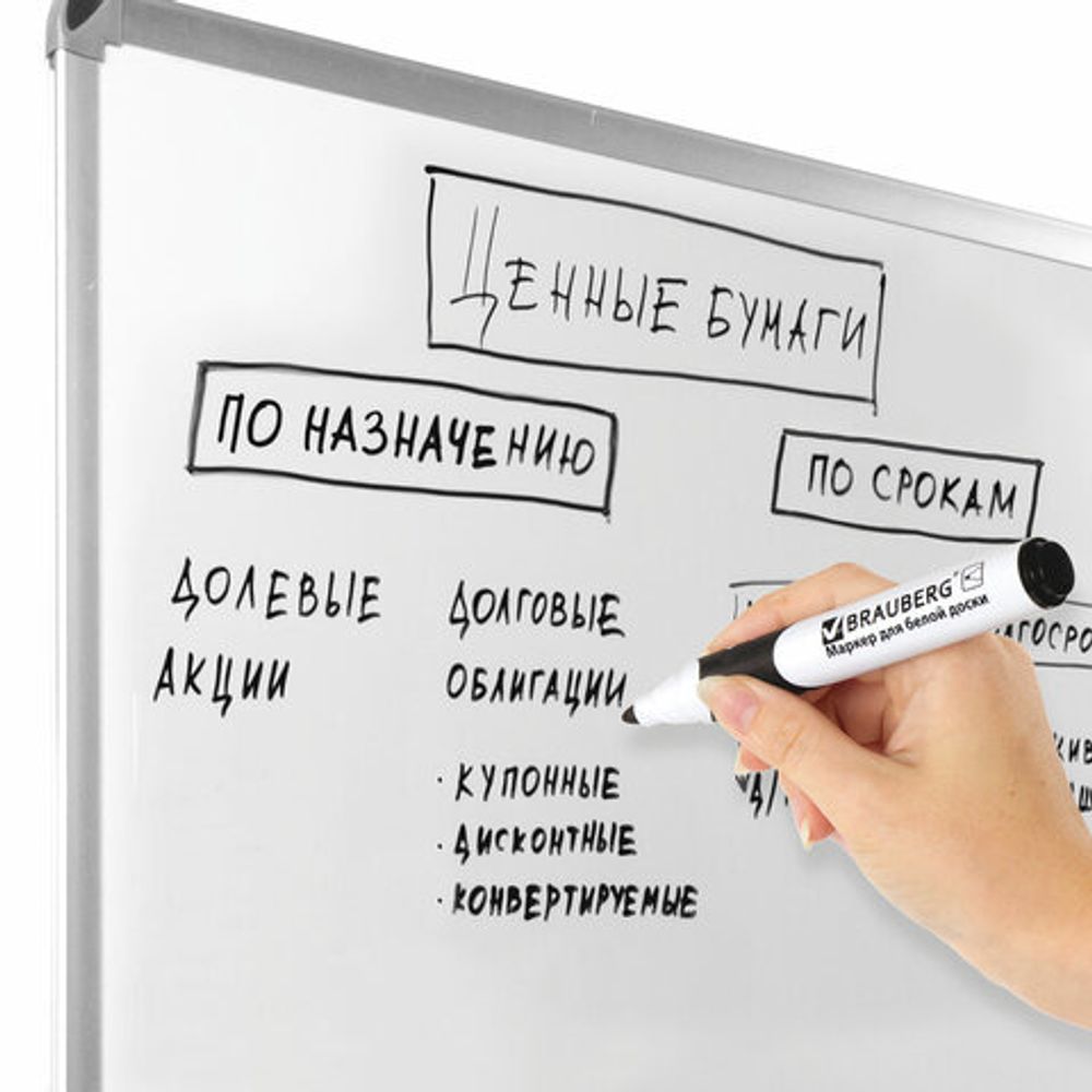 Маркер стираемый для белой доски ЧЕРНЫЙ, BRAUBERG "SOFT", 5 мм, резиновая вставка, 151248