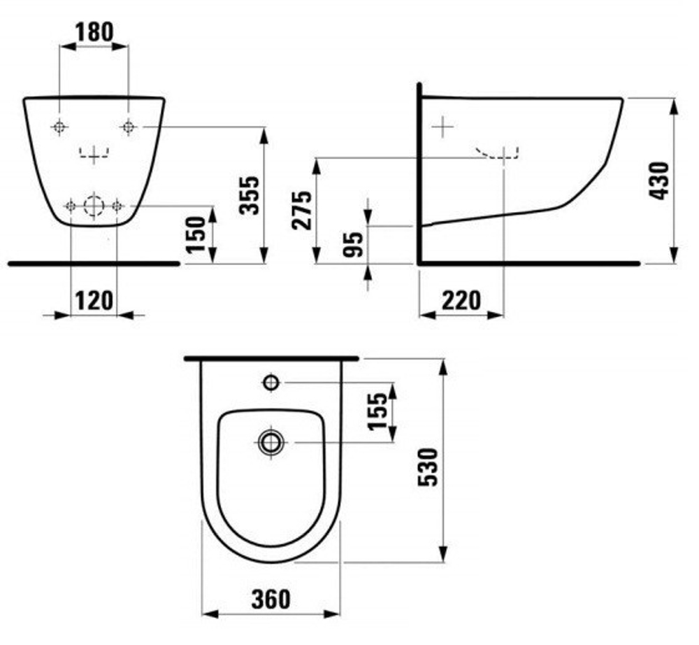 8309520003021 БИДЕ ПОДВЕСНОЕ LAUFEN PRO NEW