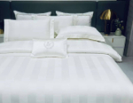 Постельное белье из страйп-сатина Ritz | White