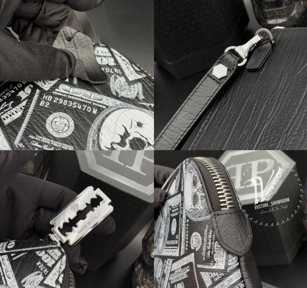 Барсетка клатч Philipp Plein Dollar Print