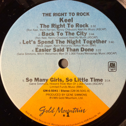 Виниловая пластинка Keel ‎– The Right To Rock LP