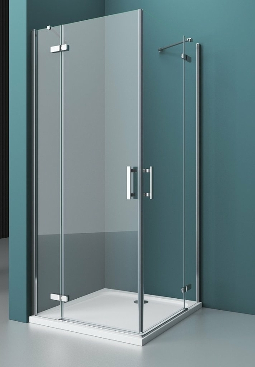 Душевой уголок BelBagno Kraft 100х80 KRAFT-AH-22-100/80-C-Cr-L профиль Хром стекло прозрачное