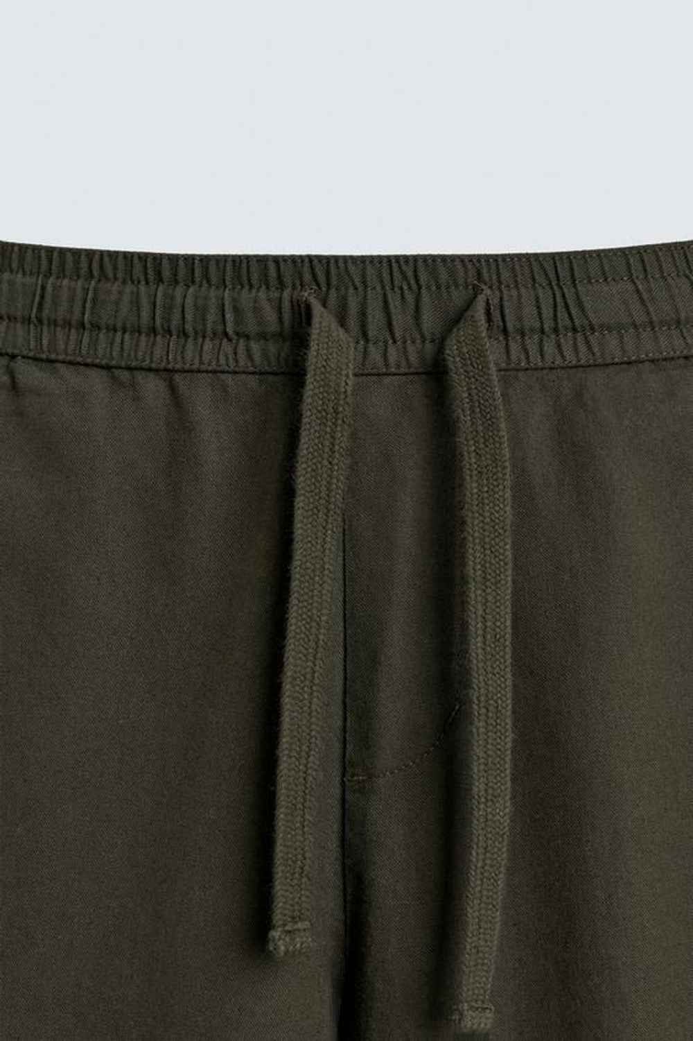 ZARA БРЮКИ RELAXED FIT ИЗ СМЕСИ ХЛОПКА, ТЕМНЫЙ ХАКИ