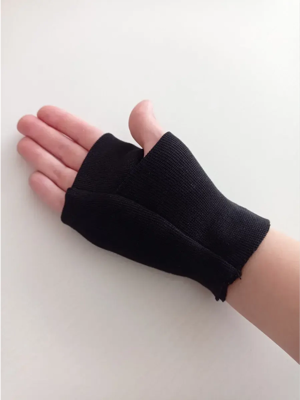 Манжеты-"Митенки", 140 р-р, цвет-черный, рибана, 2 шт.