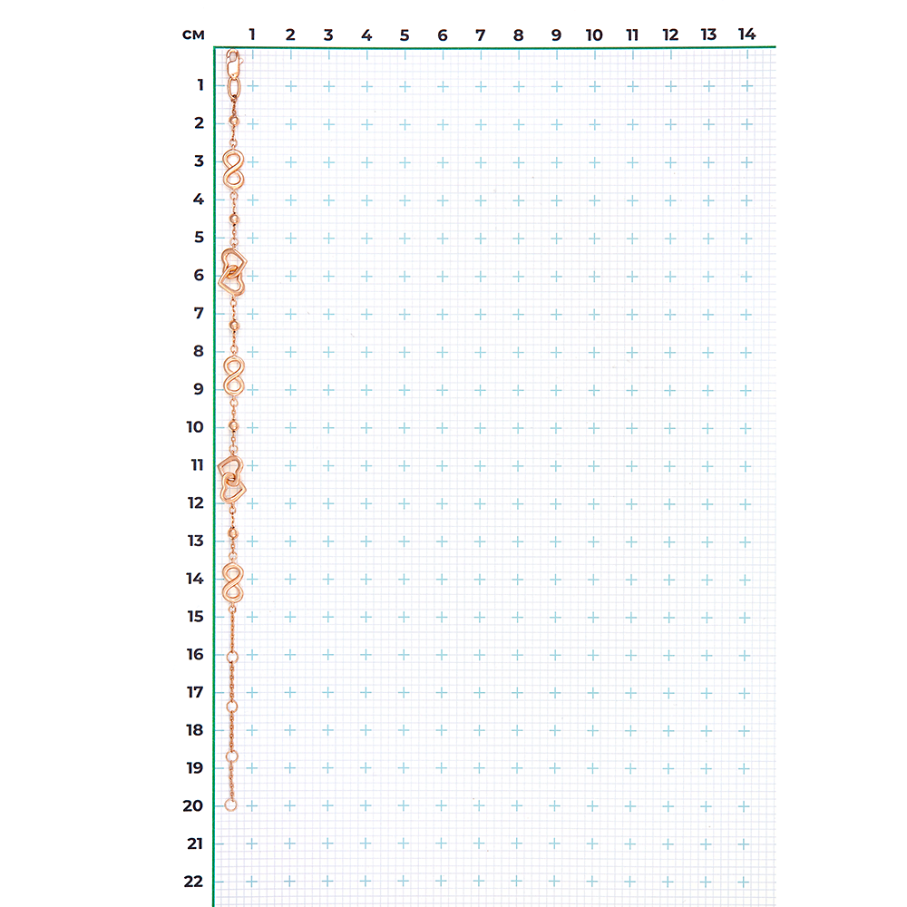 Браслет «Бесконечная любовь» из красного золота