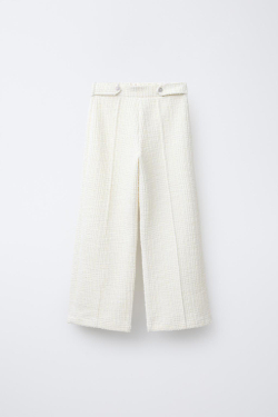 ZARA БРЮКИ С КОНТРАСТНЫМИ ПУГОВИЦАМИ, ЭКРЮ