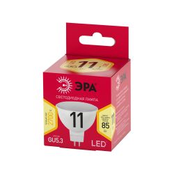 Лампа светодиодная ЭРА RED LINE LED MR16-11W-827-GU5.3 R 11Вт софит теплый белый свет GU5.3