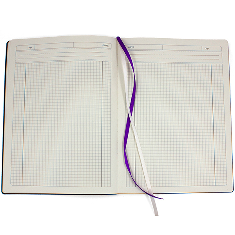 НОВИНКА! Бизнес-тетрадь А4 в клетку Лунная Мистерия, 128 листов, гибкая обложка - фиолетовый Latte с блинтовым тиснением