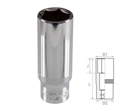 Цена на TOLSEN (TT16366) Головка торцевая глубокая шестигранная 3/8", 16 мм