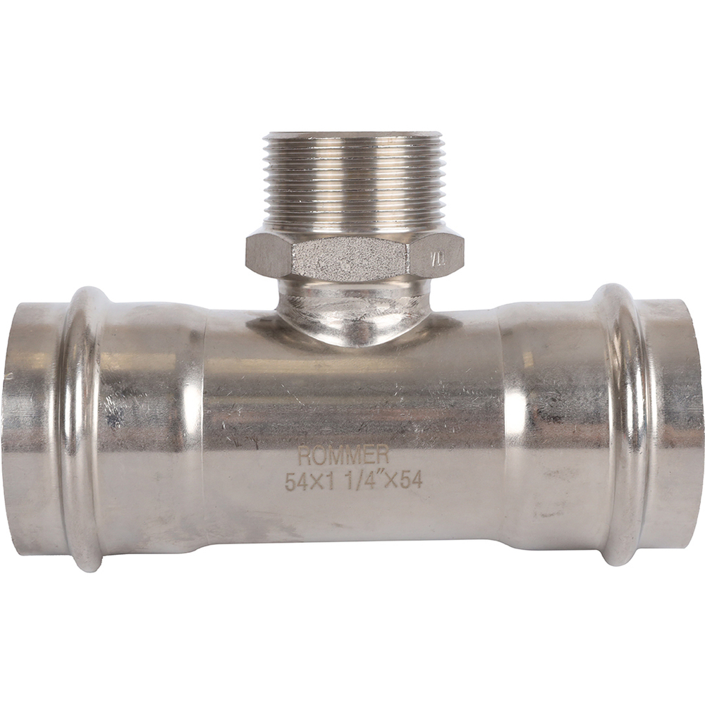 ROMMER Тройник с НР 54x1 1/4" из нержавеющей стали прессовой