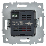 BRITE Розетка USB A+C 18Вт РЮ11-1-БрАБ арктический белый IEK