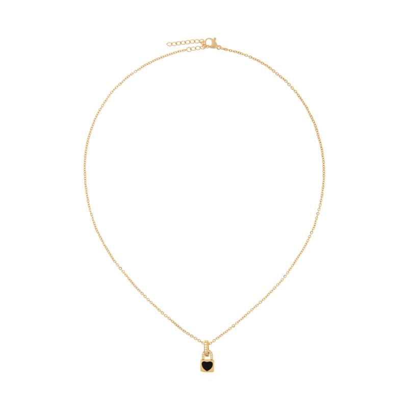 Колье Мини Замок-Сердце – Чёрное