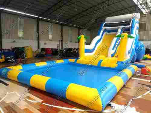 Надувной водный батут с бассейном «Пляжный оазис», 13*4,5*6 м