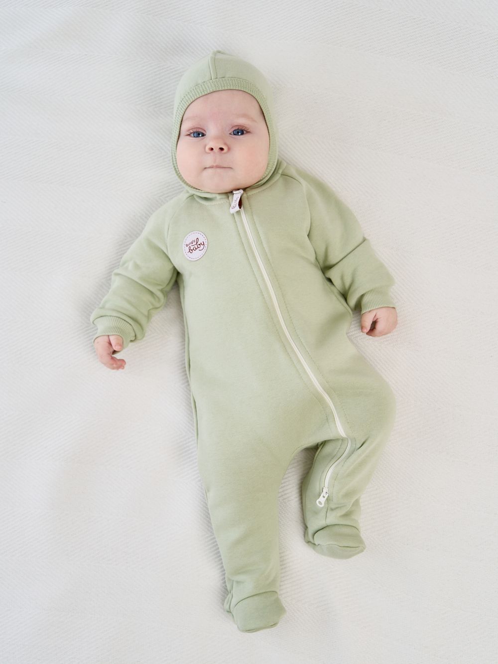 Комбинезон с закрытой ножкой "Шалфей" утепленный 0+