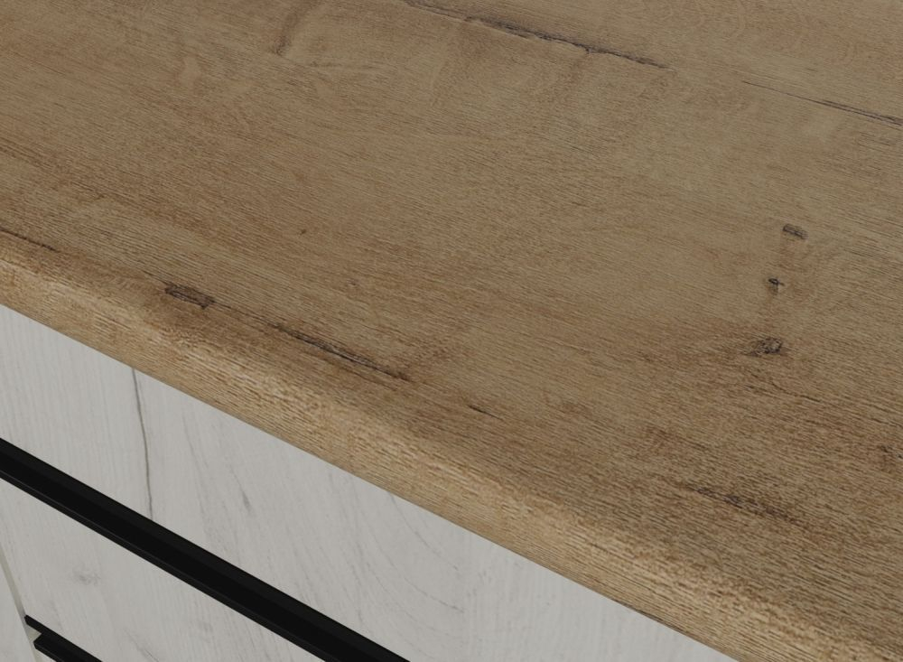 Кухонный гарнитур Амели лайт 1200 мм, каркас ЛДСП, фасад ЛДСП, Белый/Дуб грей