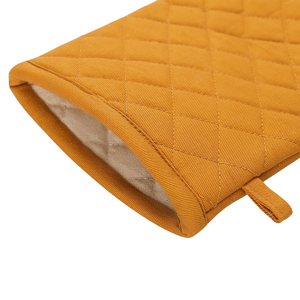 Прихватка-варежка из хлопка цвета карри из коллекции Essential, 33х17,5 см