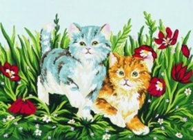 "Игривые котята"-6032 канва с рисунком