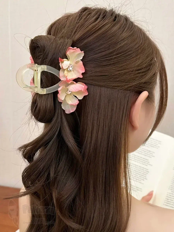 Заколка крабик краб для волос женский детский цветы