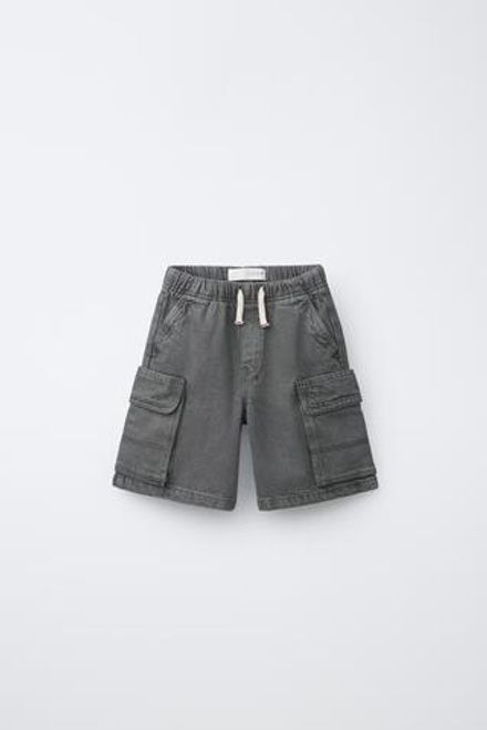 ZARA ШОРТЫ КАРГО, АНТРАЦИТОВО-СЕРЫЙ