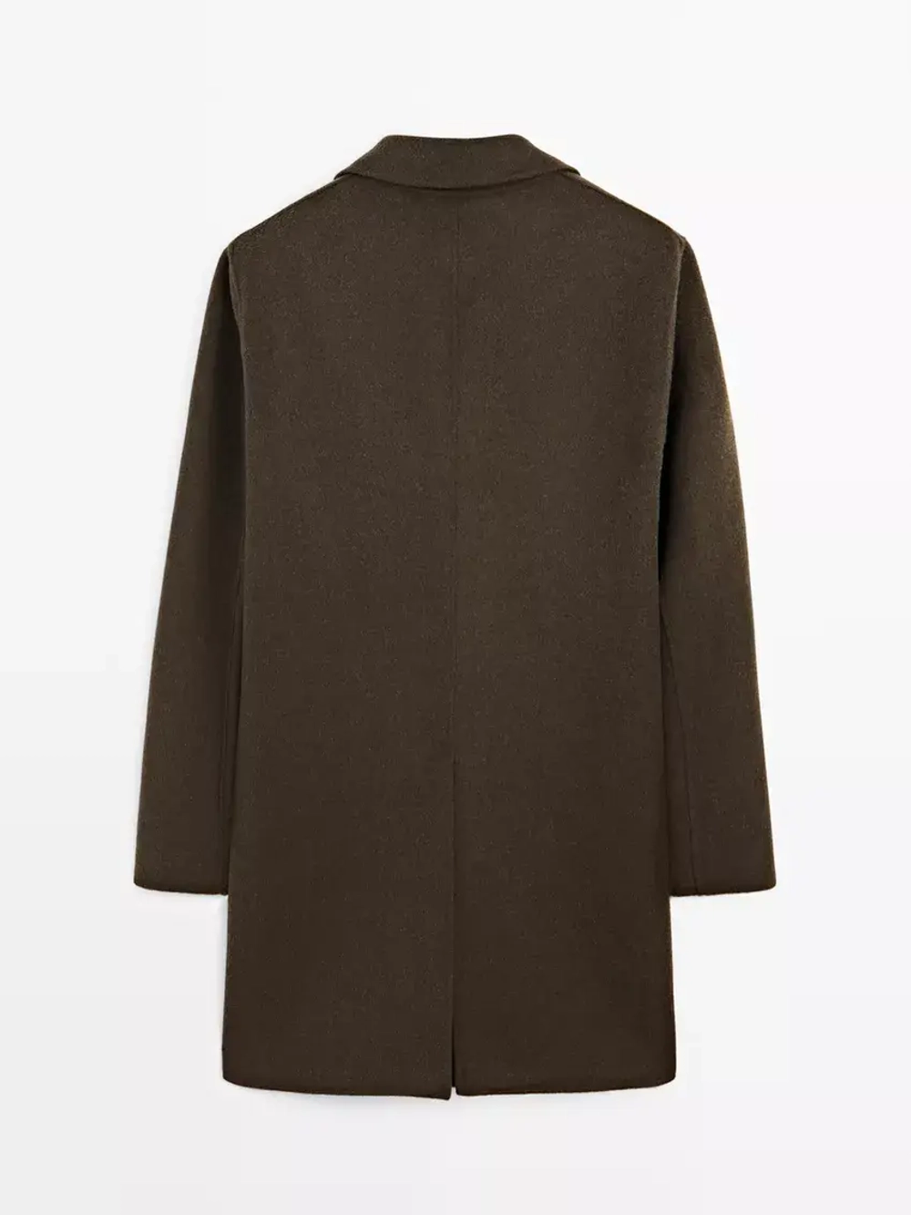 Massimo Dutti Длинное пальто из смесовой шерсти, зеленый