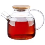 Чайник заварочный Mallony Foresta di bambu 1.5л из стекла с крышкой из бамбука