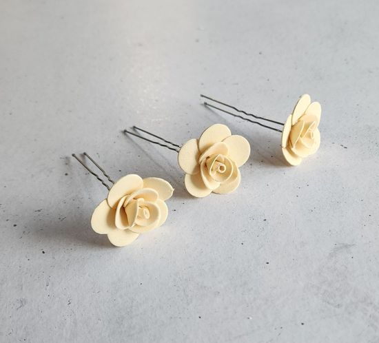Набор шпилек "Розочки мини" латекс, 5 шт, белые