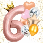 Набор шаров 8 шт «6 - Prince», розовый (цирфа + 7 шаров)