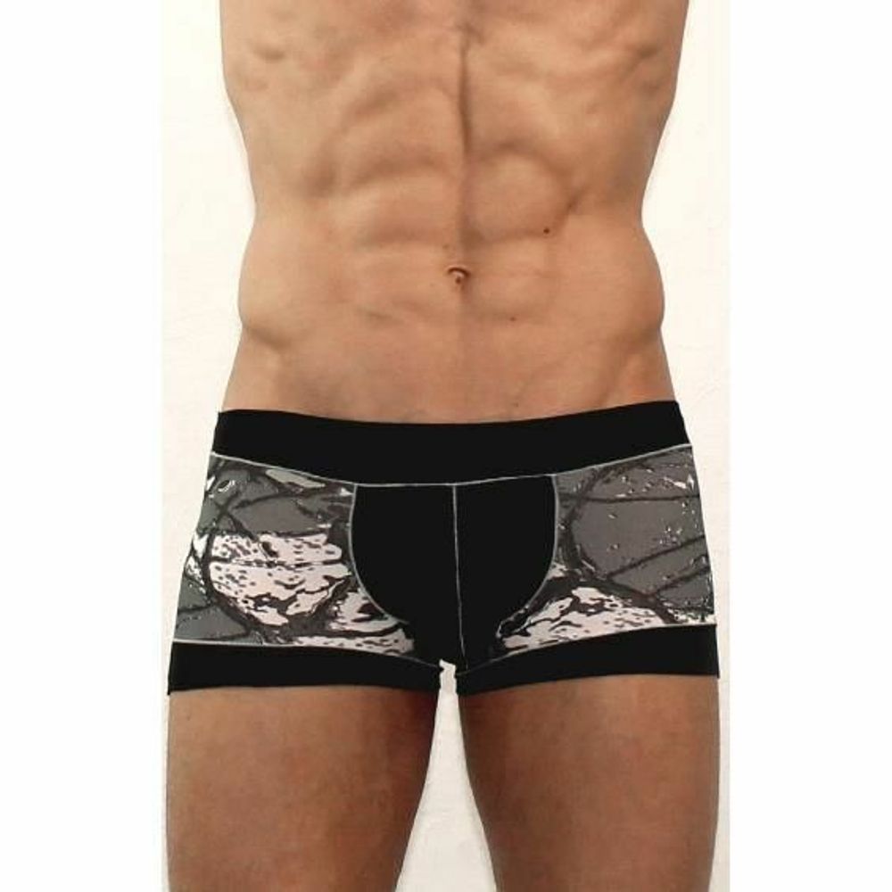 Мужские трусы боксеры TOMMY DOOYAO черные с принтом 1