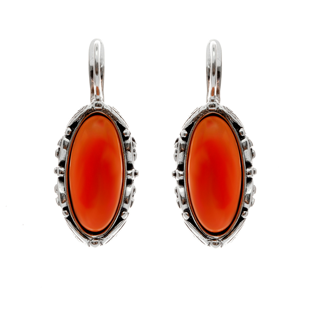 "Сударушка" серьги в серебряном покрытии из коллекции "Самоцветы" от Jenavi с английским замком