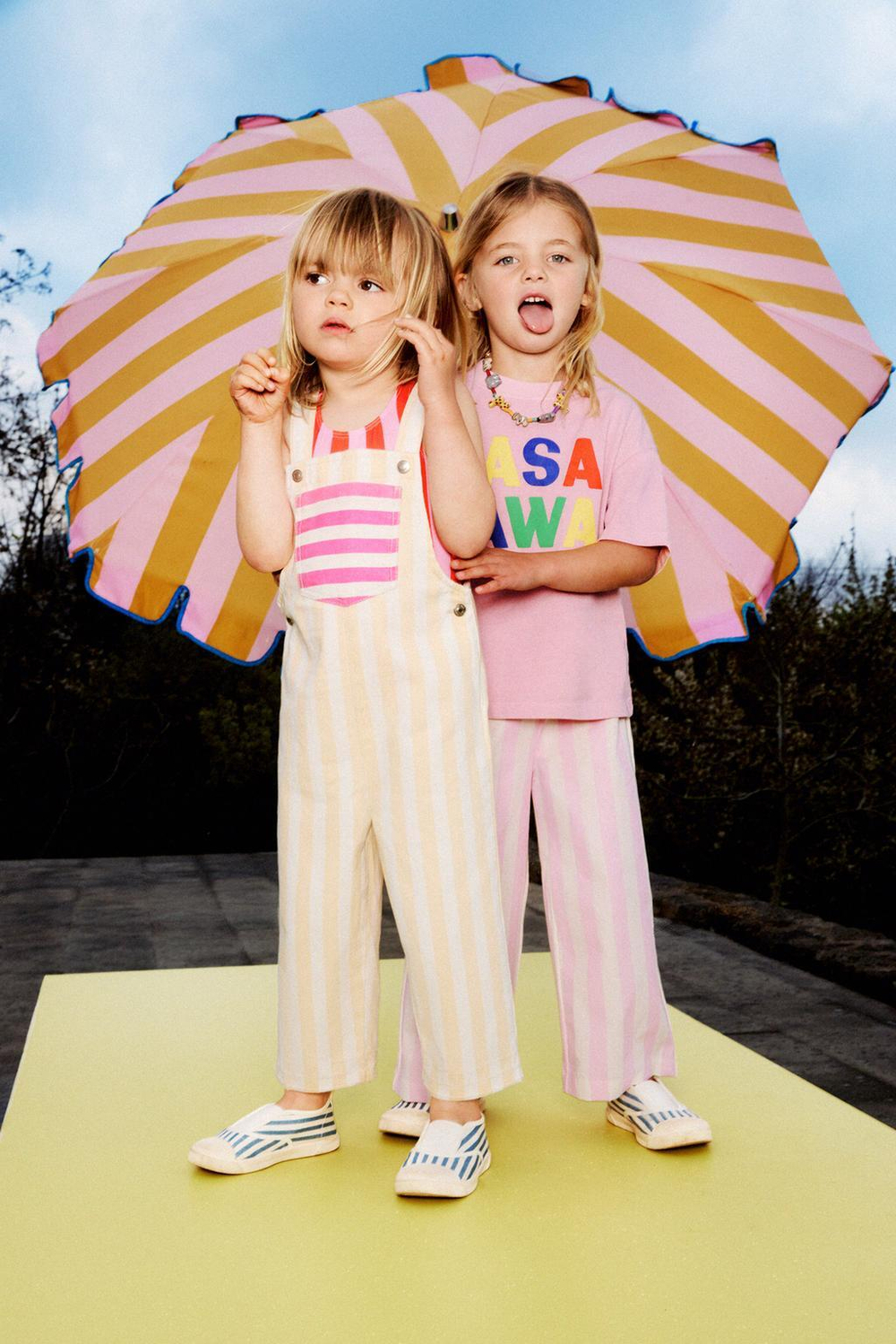 Брюки в контрастную полоску casa lawa © x zara kids