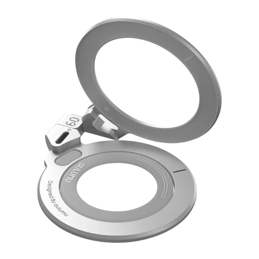Складная подставка-держатель MagSafe Aulumu G09 Infinite 360° Stand для iPhone Вращаемая трёхосная подставка в футуристическом стиле из алюминиевого сплава с анодированным покрытием