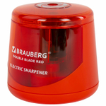Точилка электрическая BRAUBERG DOUBLE BLADE RED двойное лезвие питание от 2 батареек АА (2 штуки в упаковке)