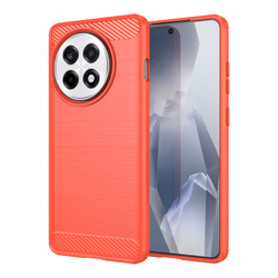 Мягкий защитный чехол красного цвета на OnePlus Ace 5, 5 Pro и 13R, серия Carbon (дизайн в стиле карбон) от Caseport