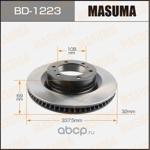 Диск тормозной передний Toyota Land Cruiser Prado 150 (338x32) (Masuma)
