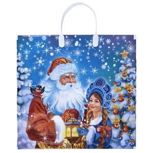 Сумка новогодняя Россия 37*34 см 80 мкм пласт. ручка Добрая сказка 1 шт 100 шт/кор