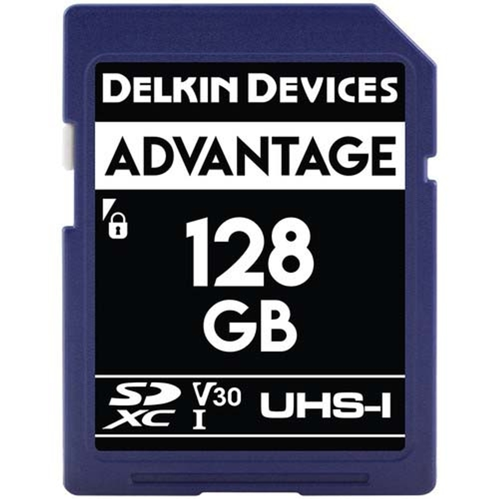 Карта памяти Delkin Devices Advantage SDXC 128GB UHS-I U3 V30, R/W 100/80 МБ/с