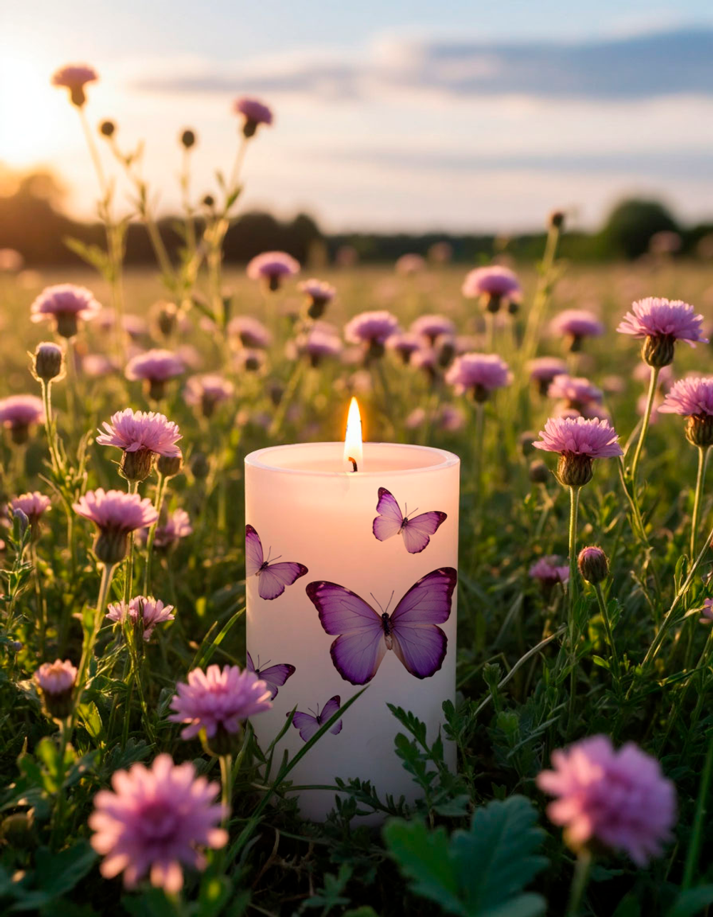 Трансфер переводной - декаль для свечей и гипса бабочки 007 А5