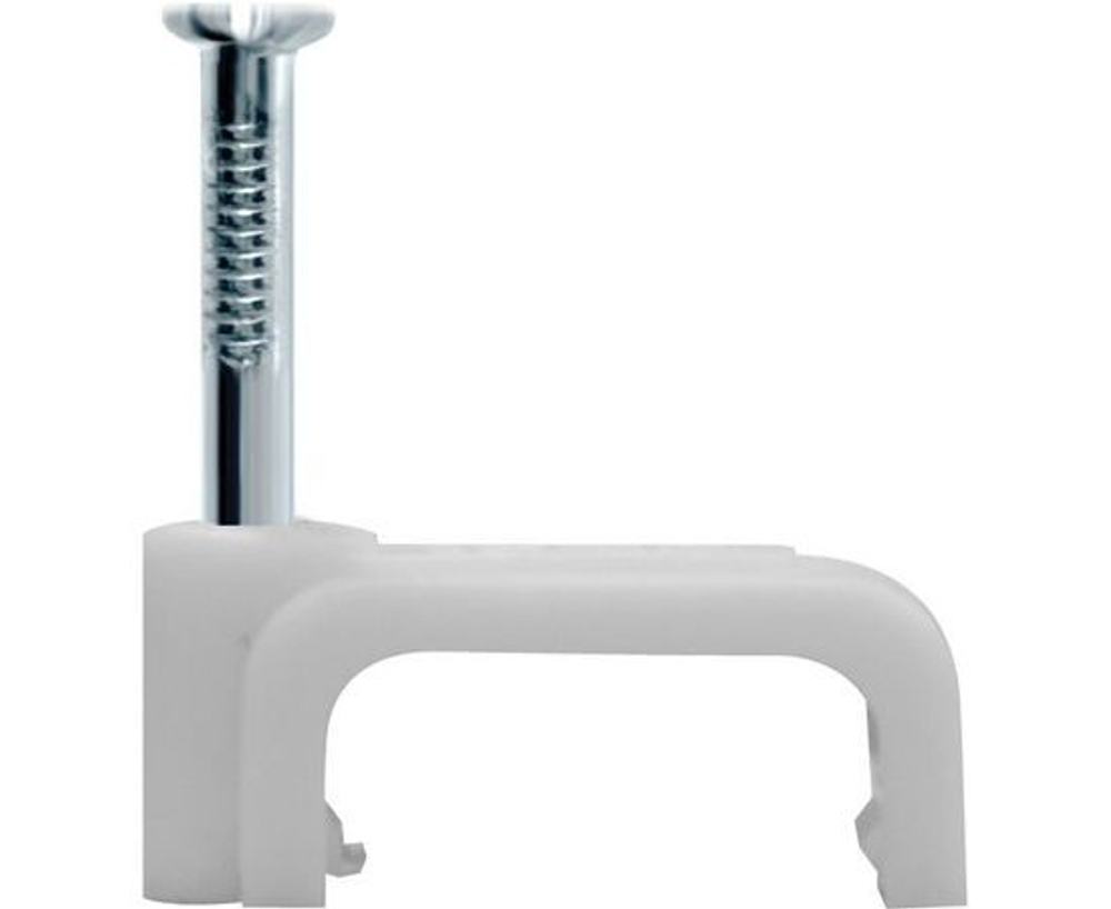 Скоба для эл. кабеля d 9мм IP30, плоская пластиковая (уп. 50 шт.)