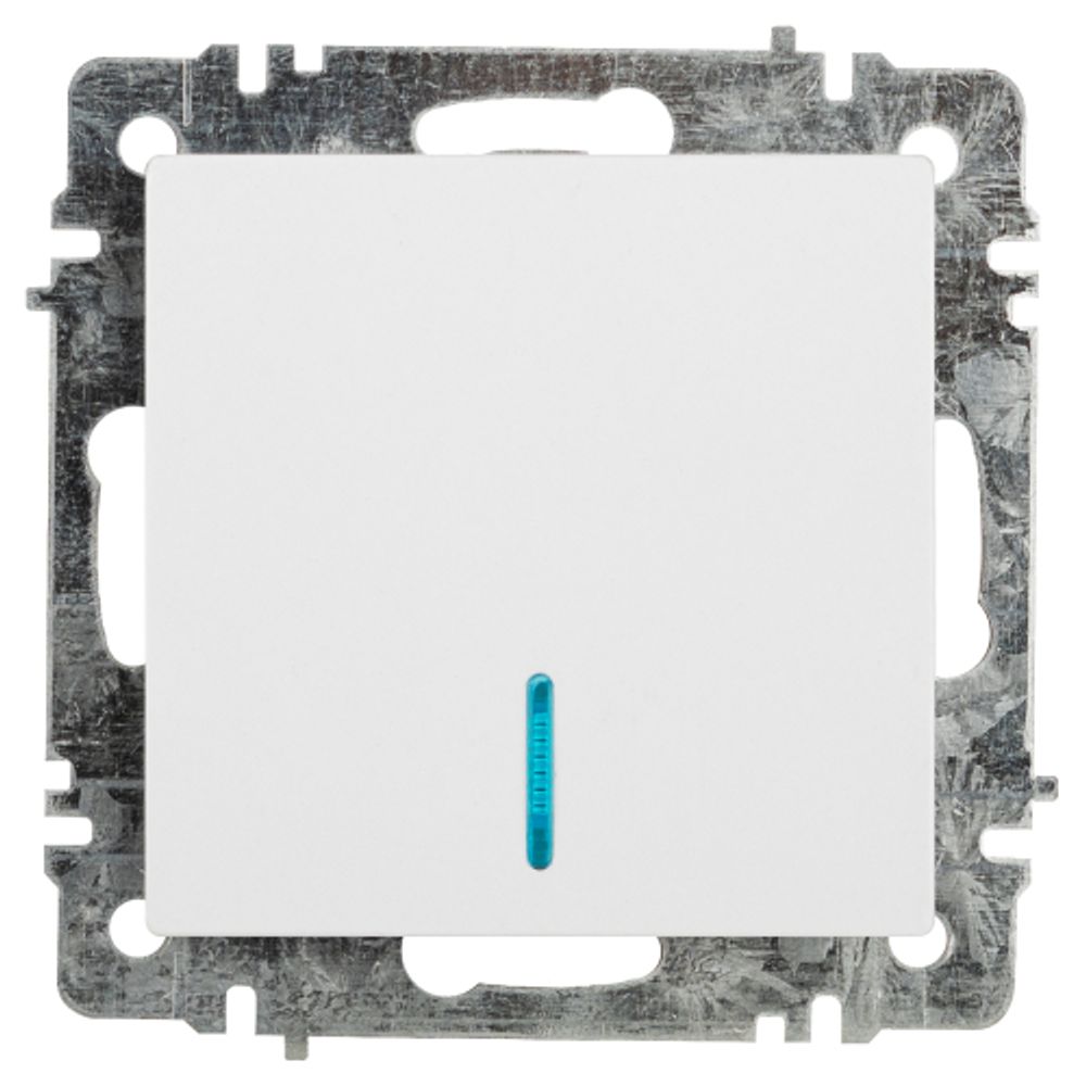 Выключатель Intro Accent 6-102-01 с подсветкой, 10А-250В, IP20, СУ, AL/CU, белый