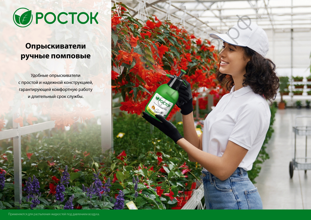 РОСТОК РП-2, 2 л, ручной, колба из полиэтилена, помповый опрыскиватель (425075)