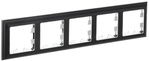 BRITE Рамка 5-местная РУ-5-Бр хром/черный IEK